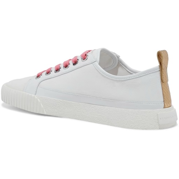 Veronica Beard / Parise white Canvas Leather Sneakers 6 - Picture 2 of 8